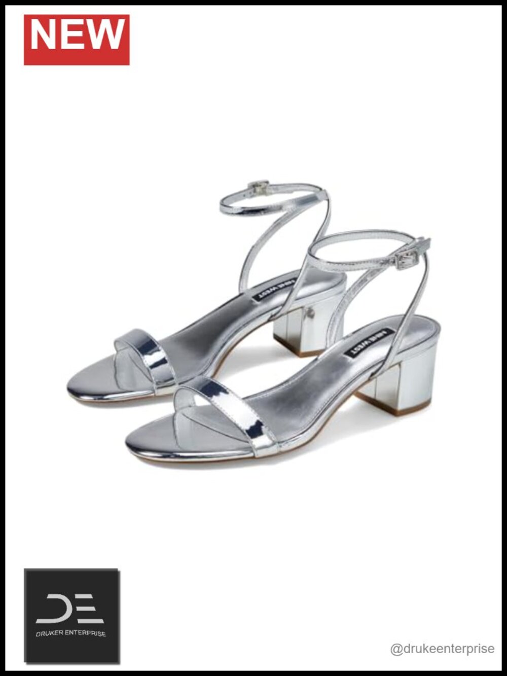 Nine West Allora Women's Heeled Sandals Block Heel Ankle Strap PU